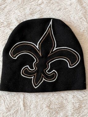 NFL Team Apparel New Orleans Saints Fleur De Lis Beanie Black Hat